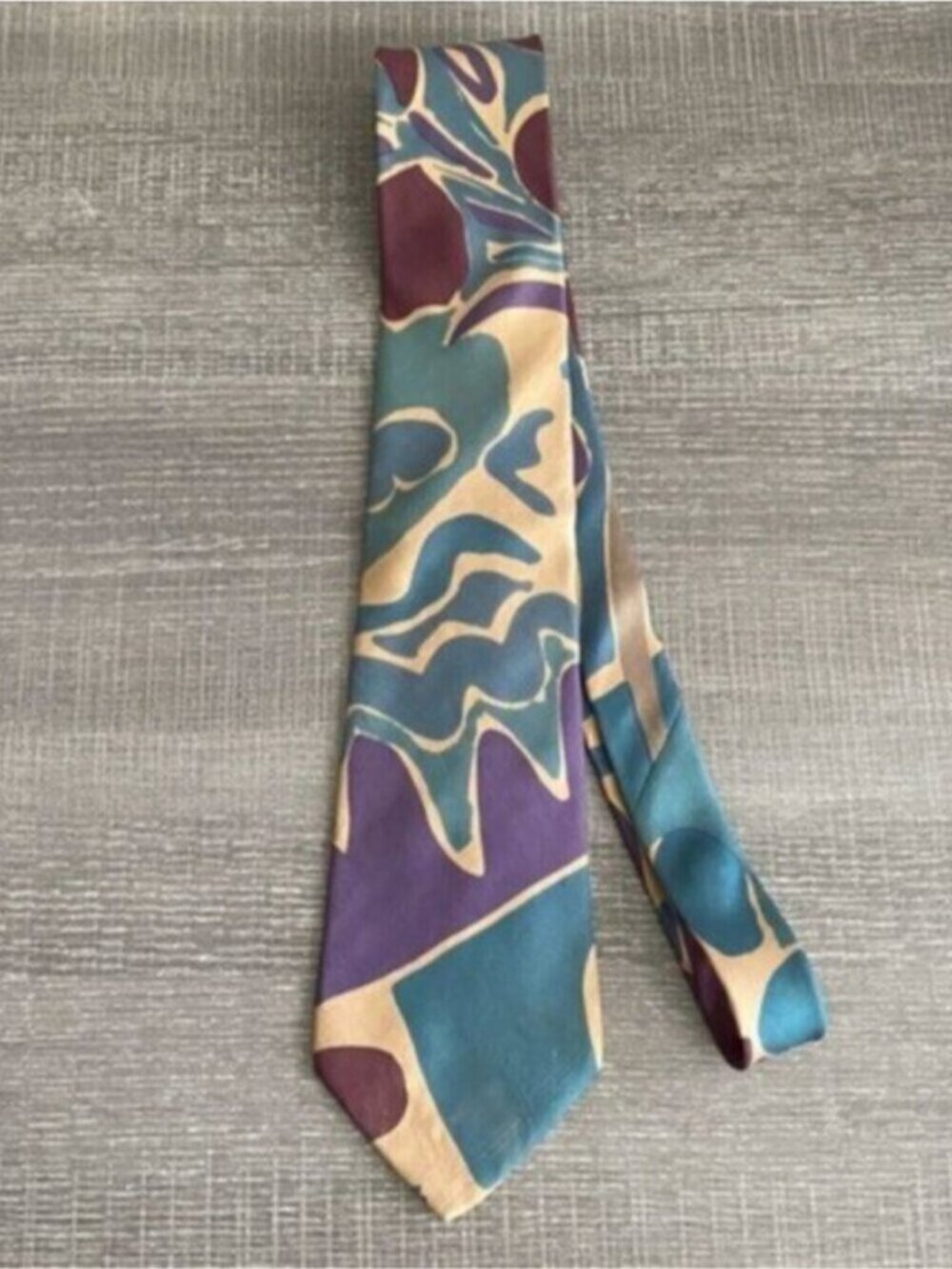VTG Pierre Balmain Paris 100% Italian Silk Necktie Geometric Print Mens 64" Long
